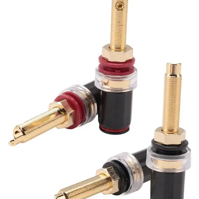 [in stock] 4Pcs Hifi Speaker Terminal Binding Post Pure Copper Gold Plated Amplifier Connector for Female Banana Jack Plug - view 5