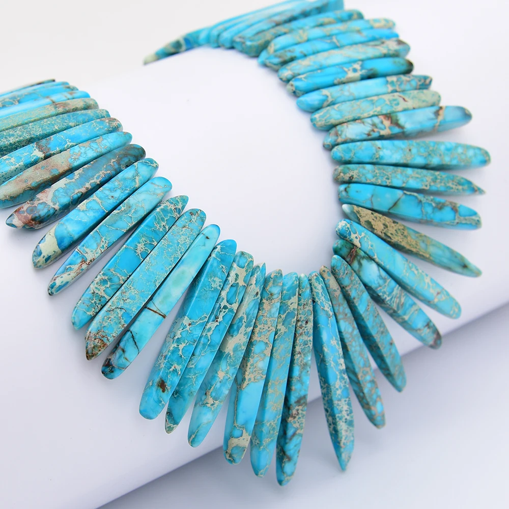 APDGG Real Stone Blue Jaspers Pendant Loose Beads 16.5