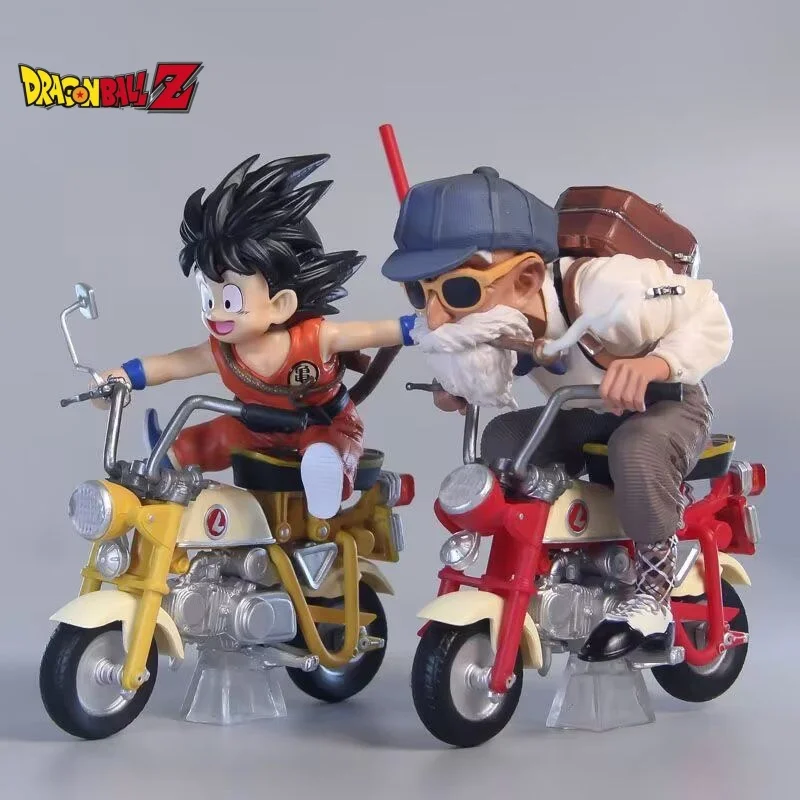 

New Dragon Ball Son Goku Figure Master Roshi Goku Kame Sennin with Motorcycle Pvc Action Figures Collection Model Toys fashion