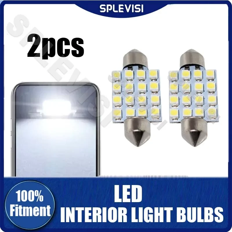 

2Pcs 42MM 211-2 212-2 578 LED Interior Ceiling Dome Roof Map Light Bulb 6000K Plug and Play Easy Long lifespan High Brightness