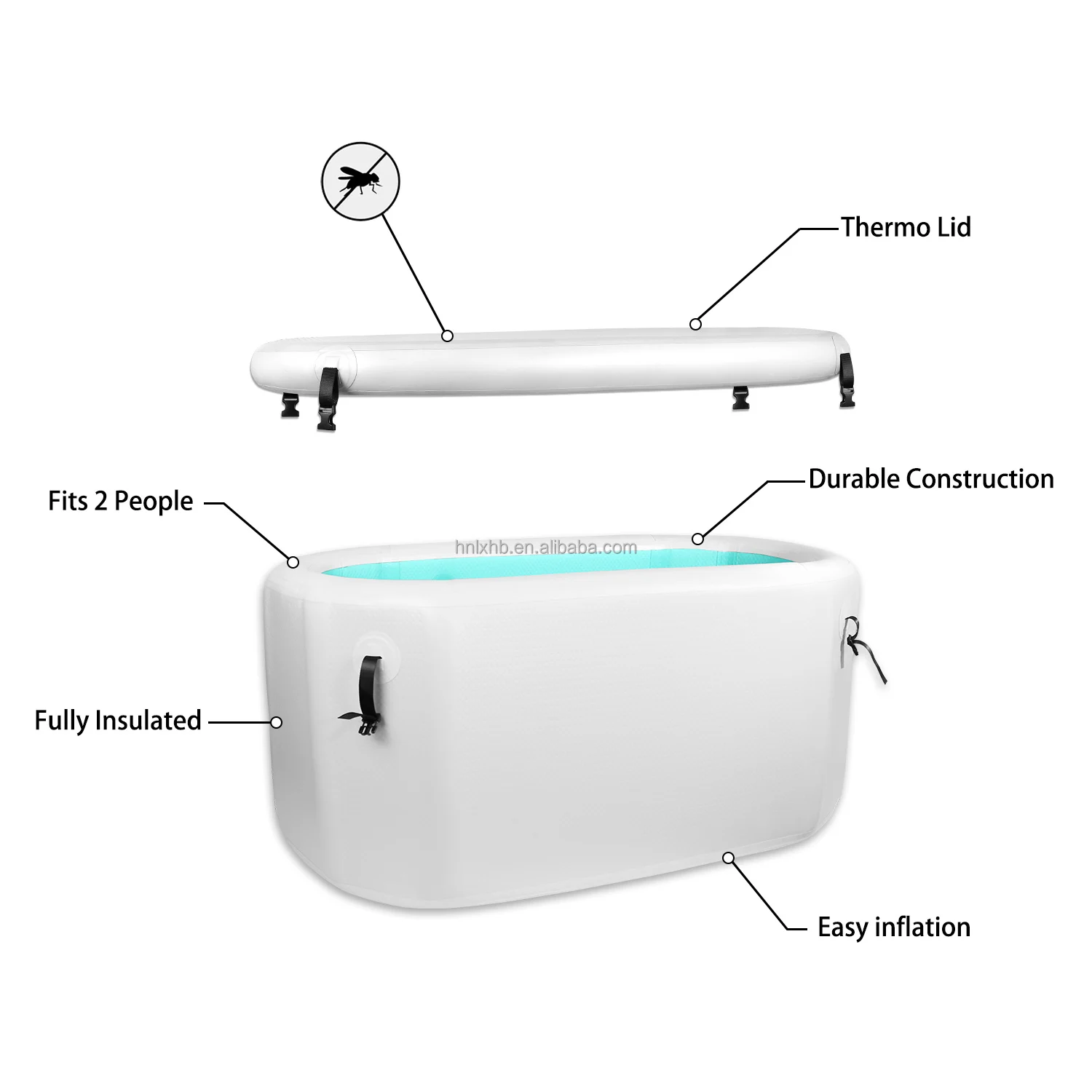 Double Person Cold Plunge Water Tub Cooling System Ice Bath Tube Inflatable Bathtub