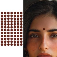 Red Dot-shaped Forehead Temporary Tattoo Sticker, Long-lasting Waterproof, Realistic Non-reflective Fake Tattoo, for Women