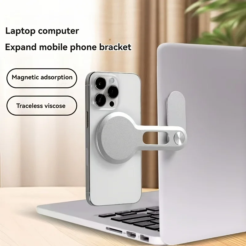 Aluminum Laptop Stand with Magnetic Phone Holder Portable Dual Screen Extender