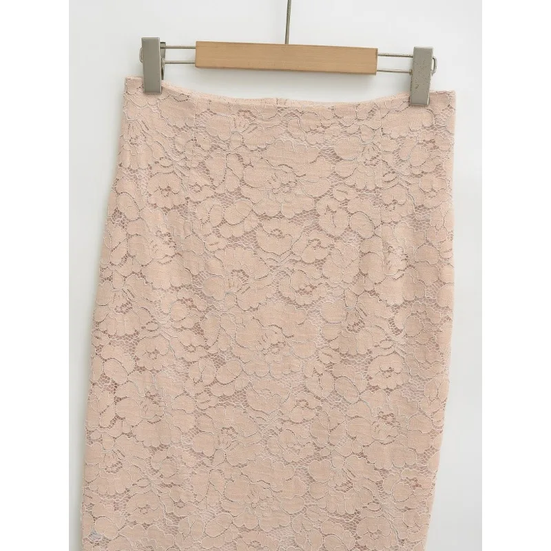 High Waist Skirt Vintage Summer Black Cute Pink Luxury Elegant Women's Skirts Kawaii Y2k Midi Beach White Lace Wrap
