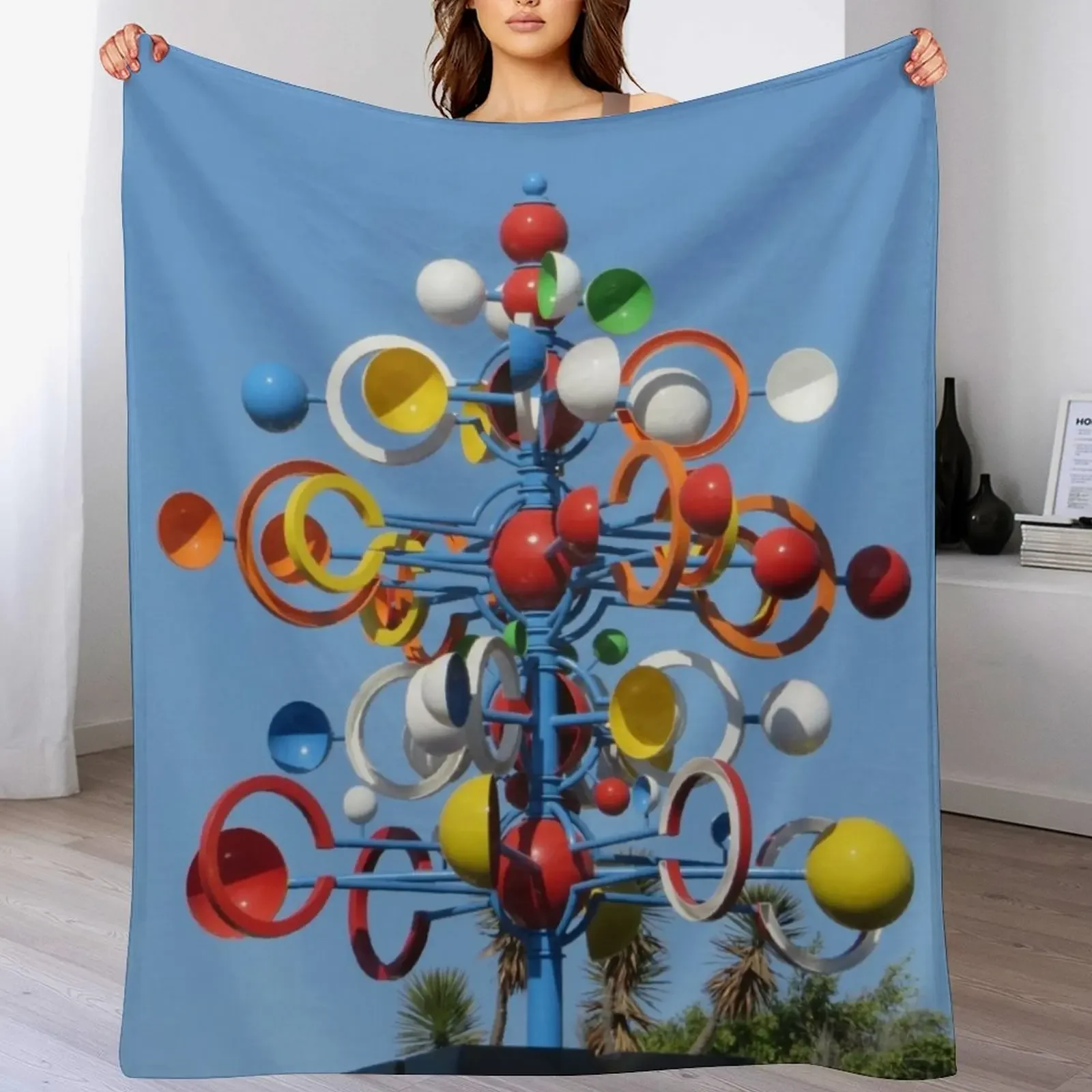 Cesar Manrique Circular Wind Sculpture Throw Blanket Soft Comfort Blanket for Reading Watching TV