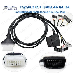 3 in 1 Cable 4A 8A BA Connector for Toyota Lexus Smart Key Cable 16pin OBD Cable for Autel OBDSTAR K518 Xhorse Key Tool Plus