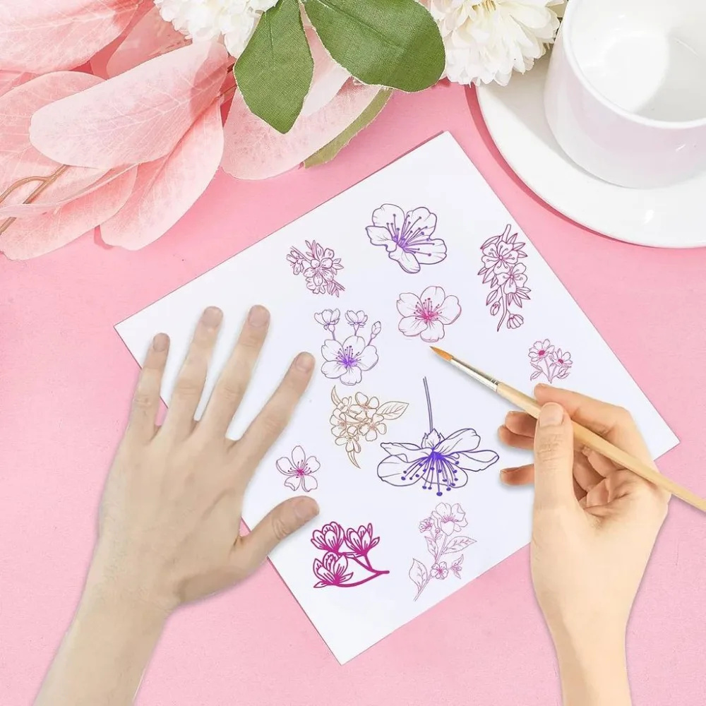 1pc Flowers Cherry Blossom Clear Rubber Stamp Retro Plants Sakura Transparent Seals Stamp for Journaling Card Making view 4