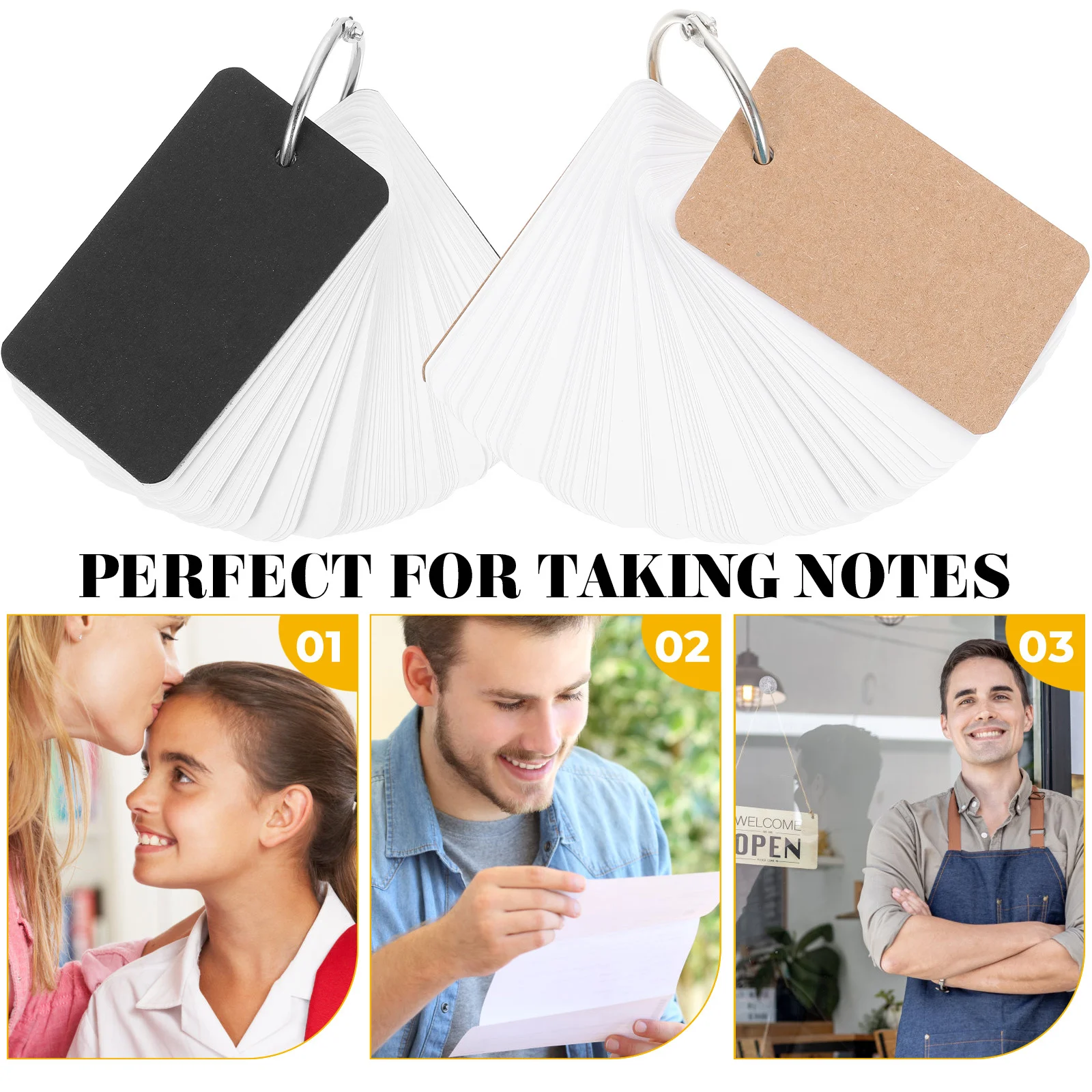 4 مجموعات من بطاقات الفهرسة الفارغة للكلمات الإنجليزية، سميكة وناعمة للكتابة، دفتر ملاحظات محمول للمدرسة والمكتب والدراسة، بطاقات تعليمية للألعاب والألغاز