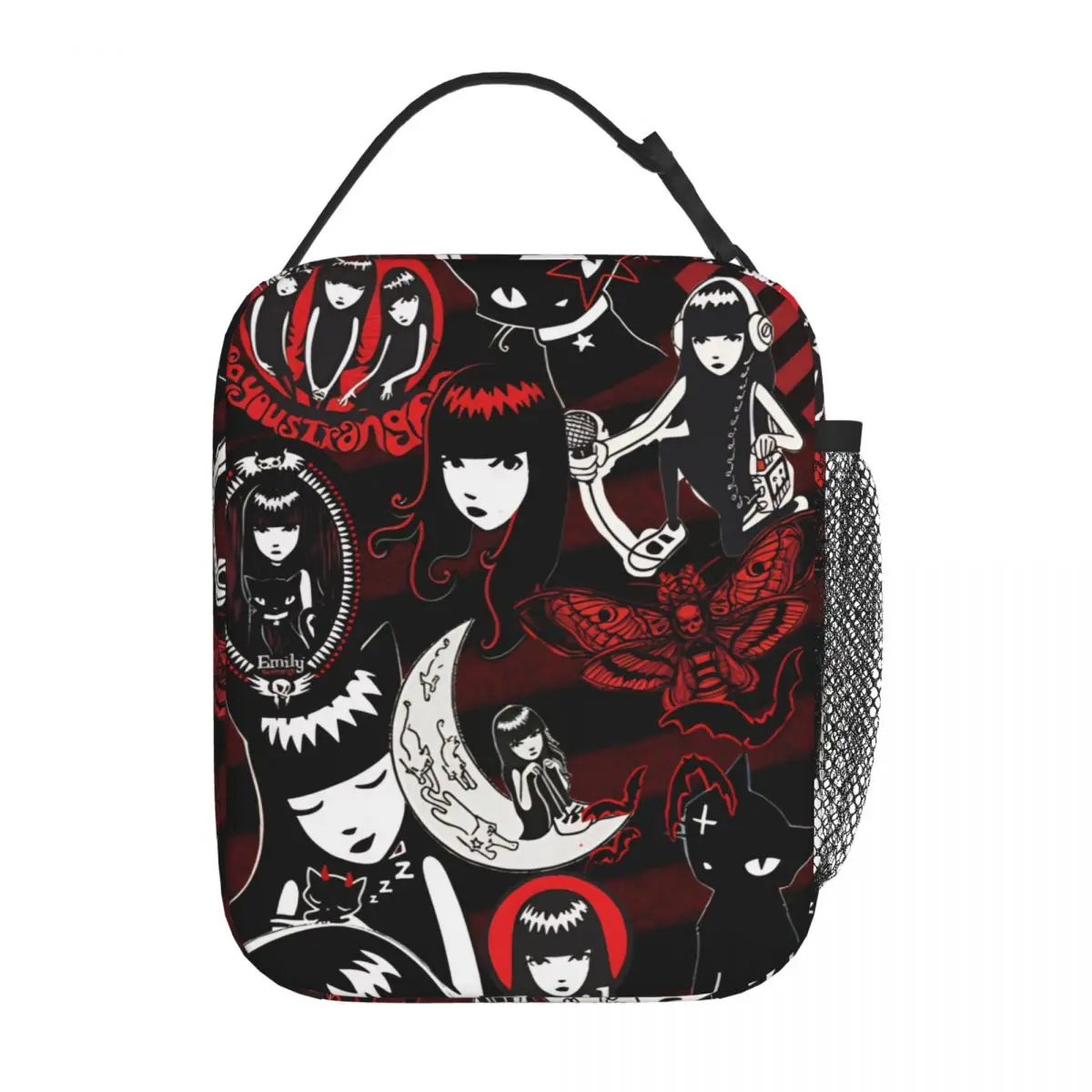 E-Emily The Strange Cartoon Insulated Lunch Bag Thermal Bag  Meal Container Leakproof Tote Lunch Box Food Storage Bags