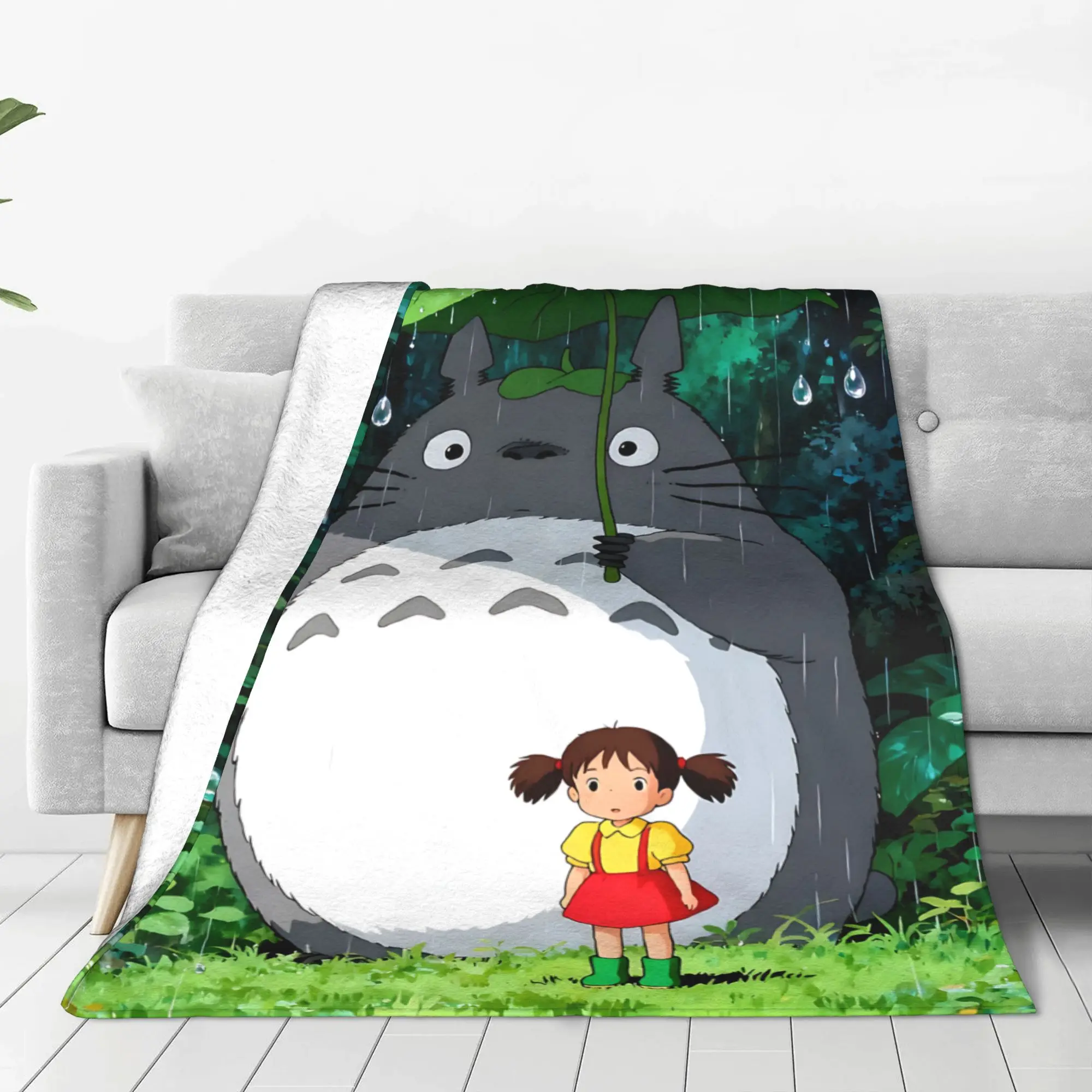 1PC home Cutecore Room Decor Anime My Neighbor Totoros Blanket Throw Blanket  Novelty Warm Blanket All Season