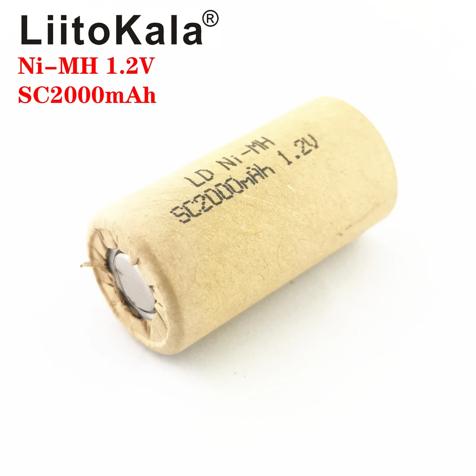 LiitoKala Ni-MH SC2000mAh 1.2V بطارية قابلة للشحن NIMH معدل تفريغ الخلية 10C-15C لطاقة الحفر الإلكترونية