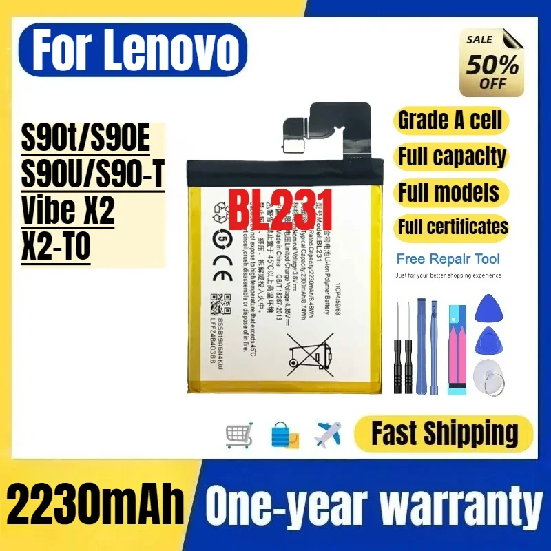 BL231 for Lenovo S90t/S90E/S90U/S90-T/Vibe X2/X2-TO  Phone Battery High Quality Replacement Bateria Grade A Cell with Tools