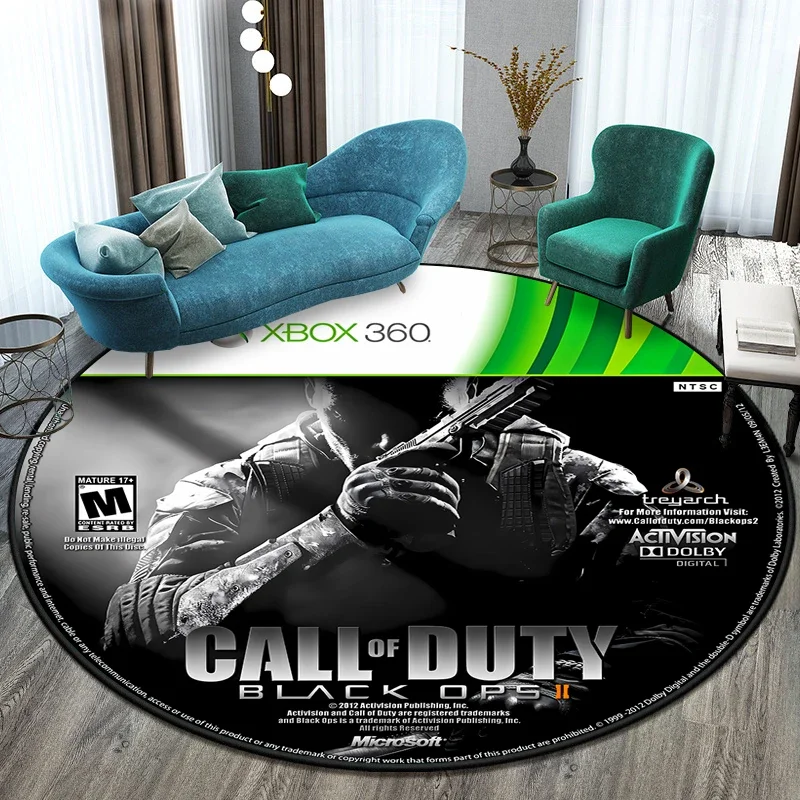 Round Game Shooting Call CD Carpet for Living Room Decor Bedroom Sofa Area Rugs Bedside Anti-slip Rug Kitchen Soft Floor Mat