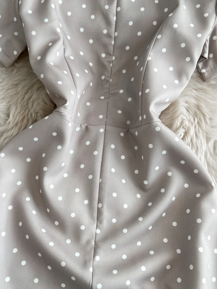 Mulheres mini vestido de verão moda feminina vintage bolinhas impressão festa vestidos pretos 2025 verão manga curta dot vestido casual