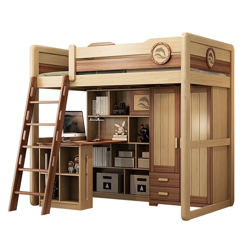 

with wardrobes, upper and lower bunk combinations, high and low small apartments, children's beds and desks are integrated