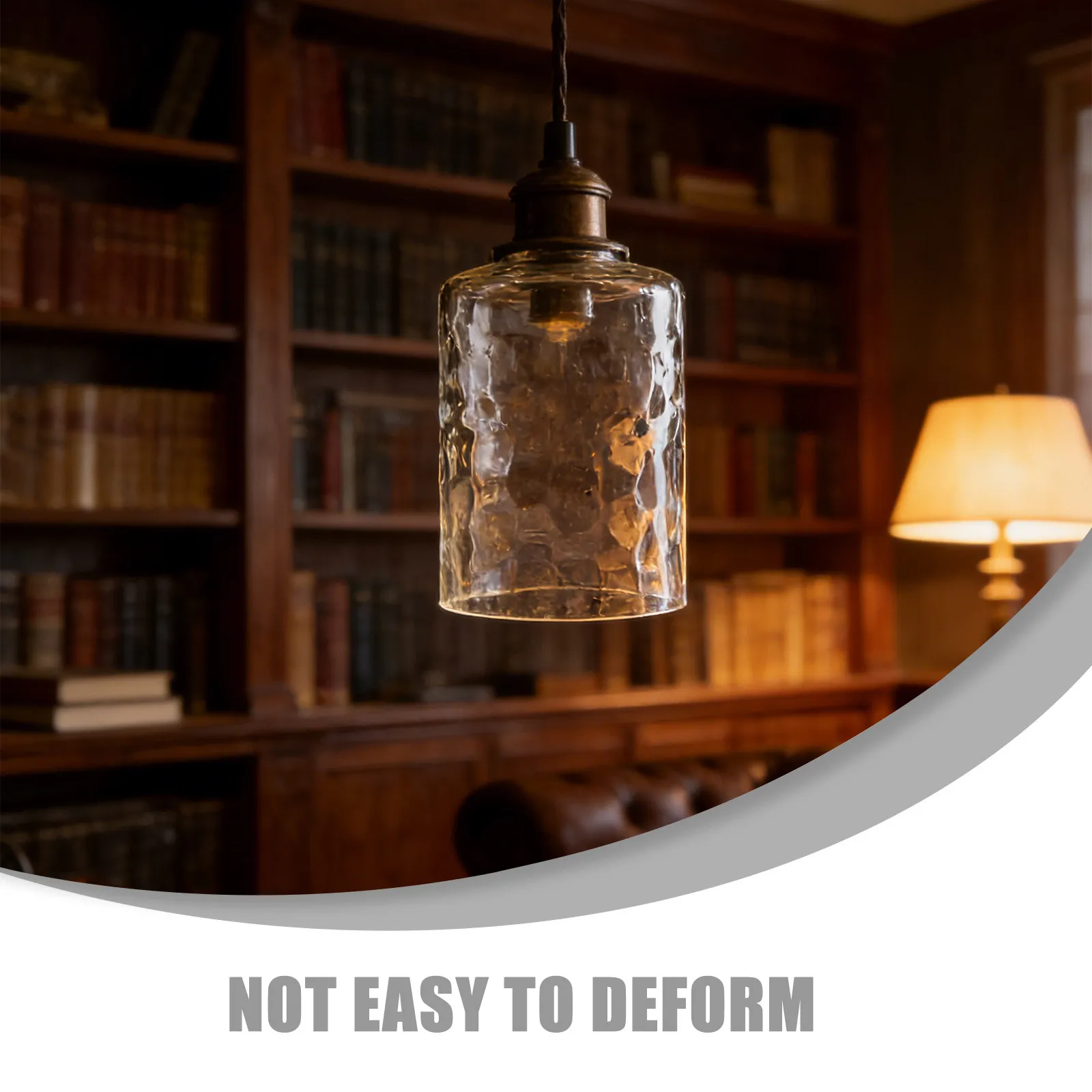 Clear Hammered Water Ripple Glass Lamp Shade Cylinder Vintage Replacement for Pendant Ceiling Wall Sconce Light Cover