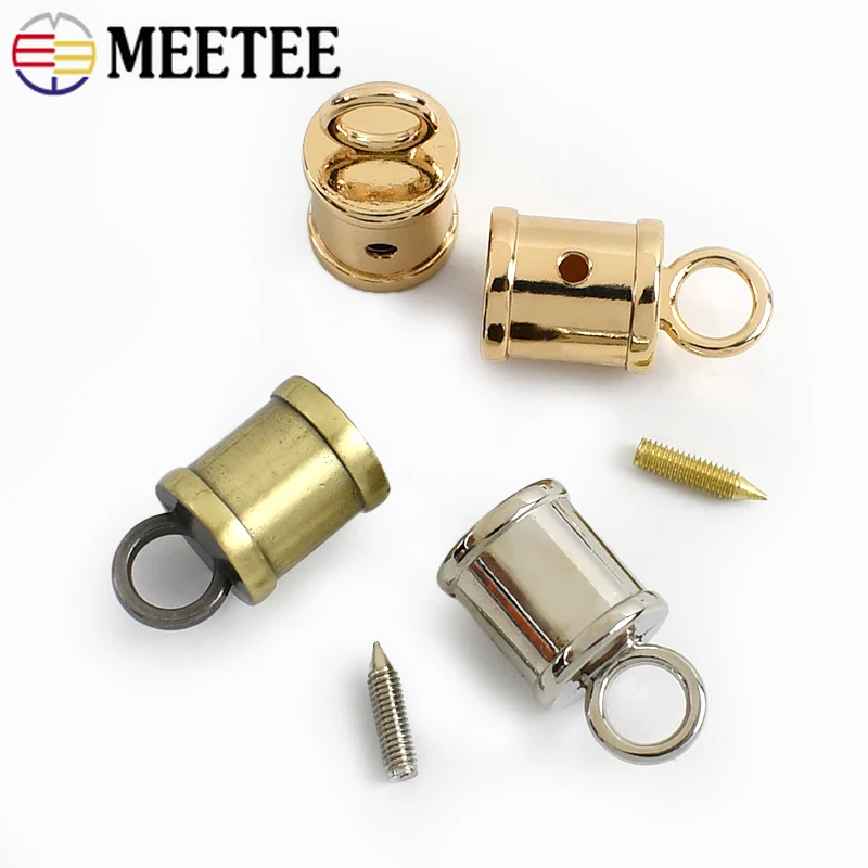 10Pcs 10*23mm Metall Schnallen Quaste Kappe Clip Cord Lock Stopper für Tasche Strap Schraube Handtasche dekoration Schnalle Hardware Zubehör