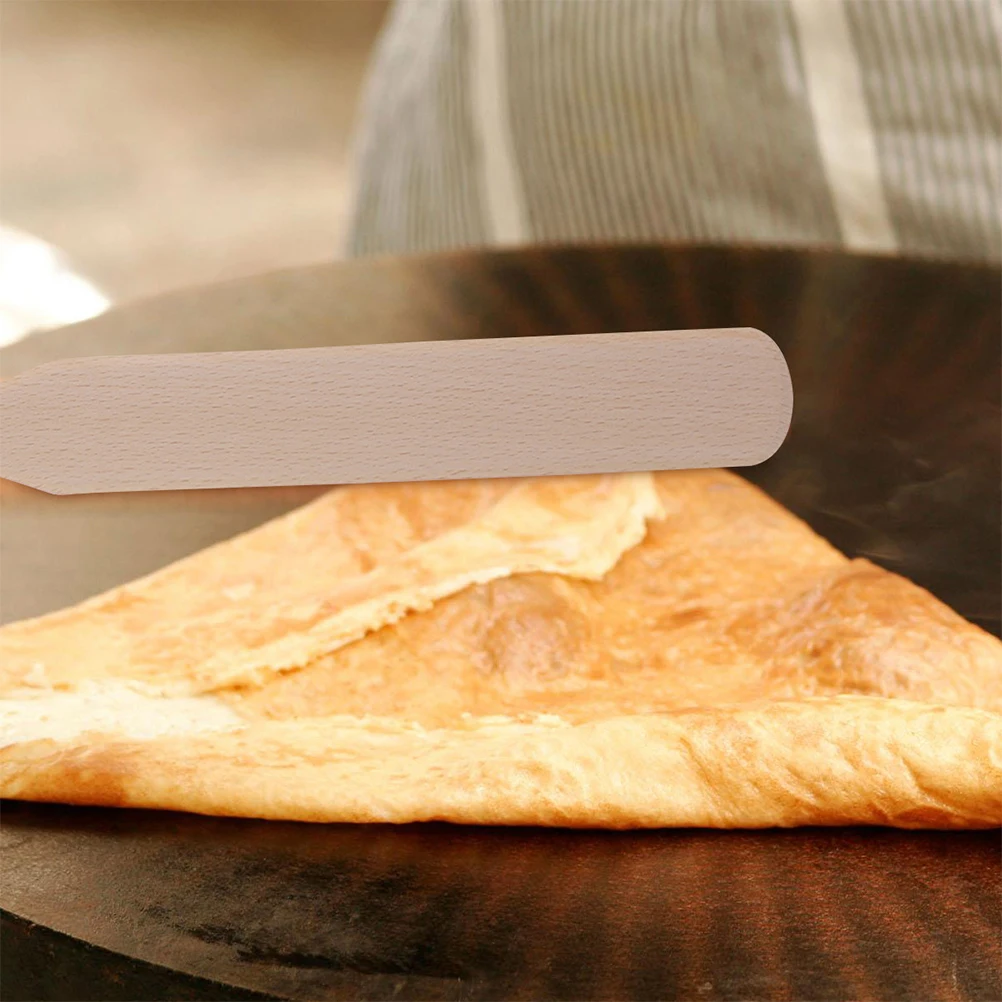 Kit de espátula de madera de 4 pulgadas para hacer desayuno, esparcidores hechos en H, juego de herramientas para crepé, utensilios para hornear, sartén antiadherente segura, diseño de borde fino
