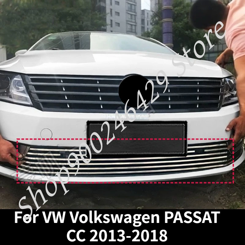 

Для VW Volkswagen PASSAT CC 2013-2018 Высококачественная передняя решетка из нержавеющей стали вокруг отделки гоночных решеток комплект кузова