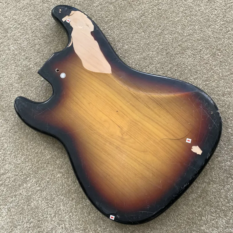 HB764 4 Strings ELectric Bass Body PB Pickups Solid Wood With Synthetic wood DIY Guitar Parts Replace Accessories Paints Damage
