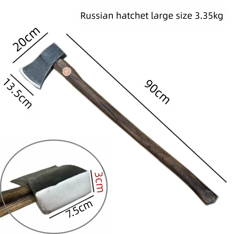 Exquisite Russian style mountain carving outdoor essential forging outdoor long handled chopping wood and bone axe 5