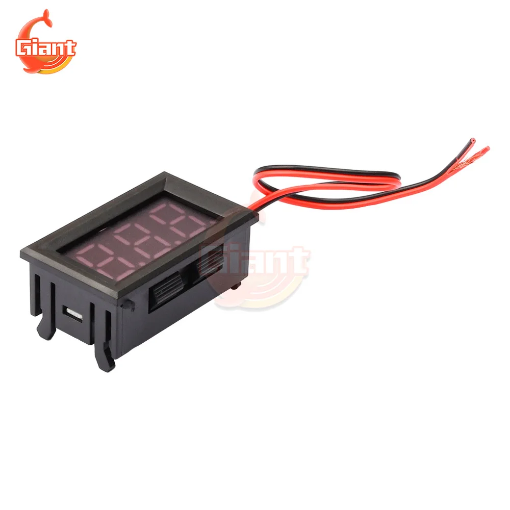 0.56 inch Two-wire Voltmeter DC 4.5V to 30V Digital Voltmeter LED Voltage Panel Meter Three Digit Display Voltage Monitor Tester