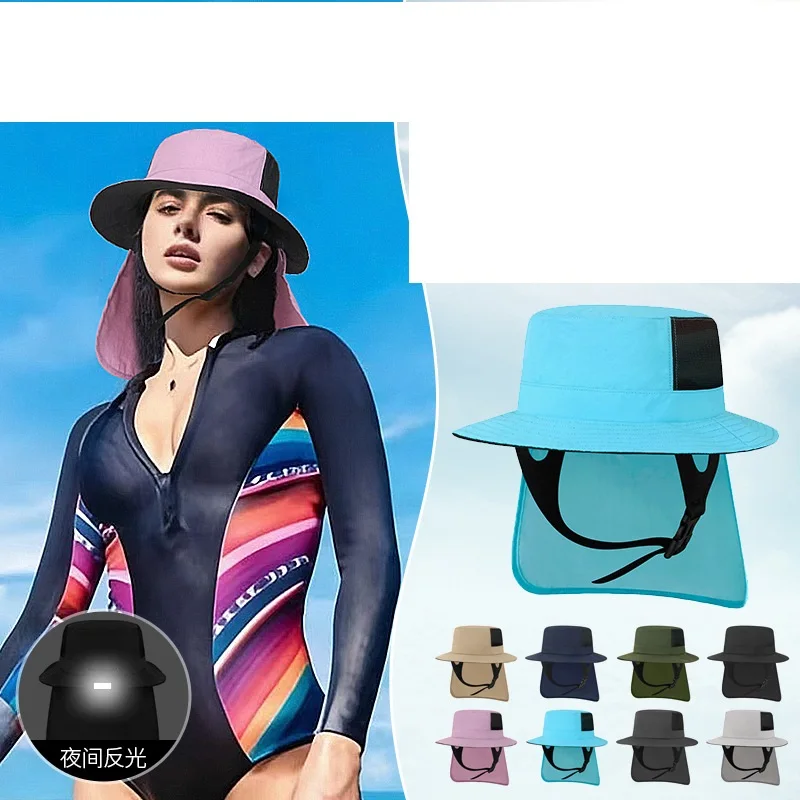 

Unisex Summer Outdoor Surfing Water Sports Neck Protection Sunscreen Quick Dry Hat for Hiking Climbing Cycling Skating Fishing