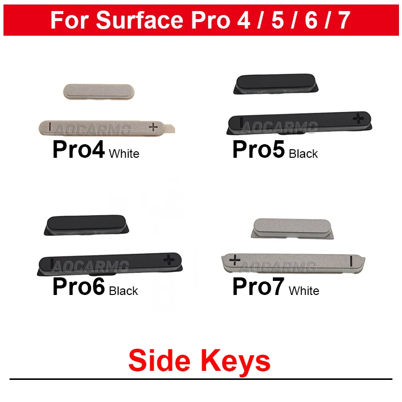 1Set Side Keys For Surface Pro4 Pro5 Pro6 Pro 7 6 5 4 Power On/OFF Volume Buttons Replacement Part