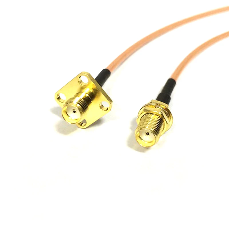 New SMA Jack Nut Switch SMA Female 4-Hole Panel Mount RF Jumper Cable RG316 15CM 6