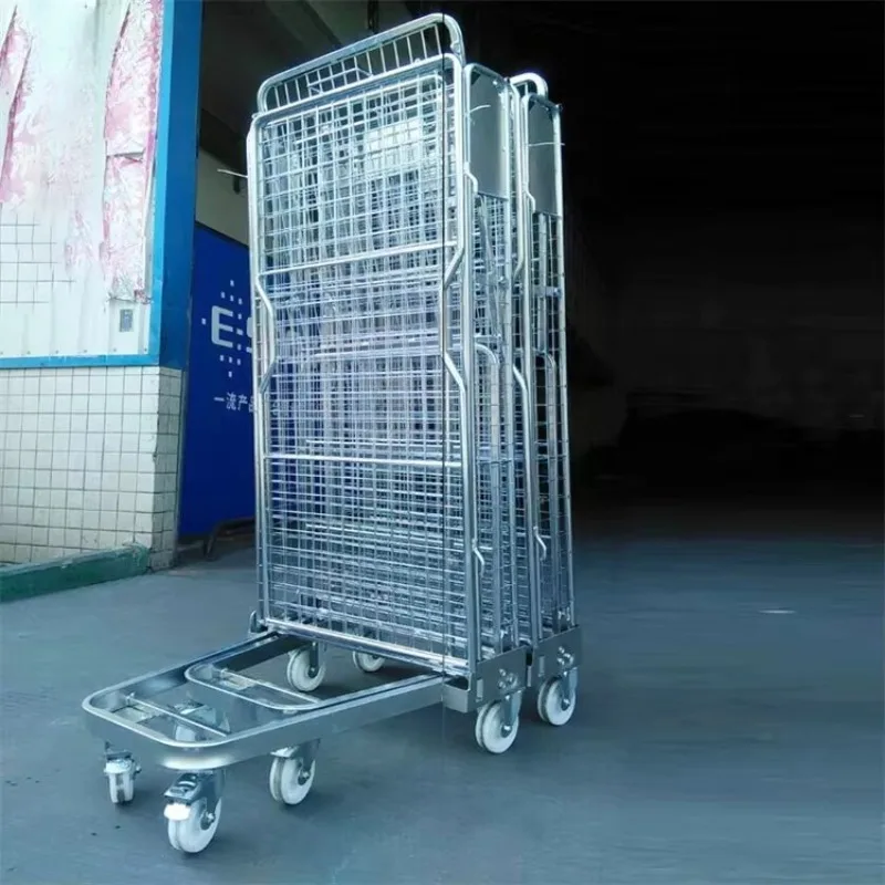 Customized Medium Storage Nesting Metal Roller Mesh Cage