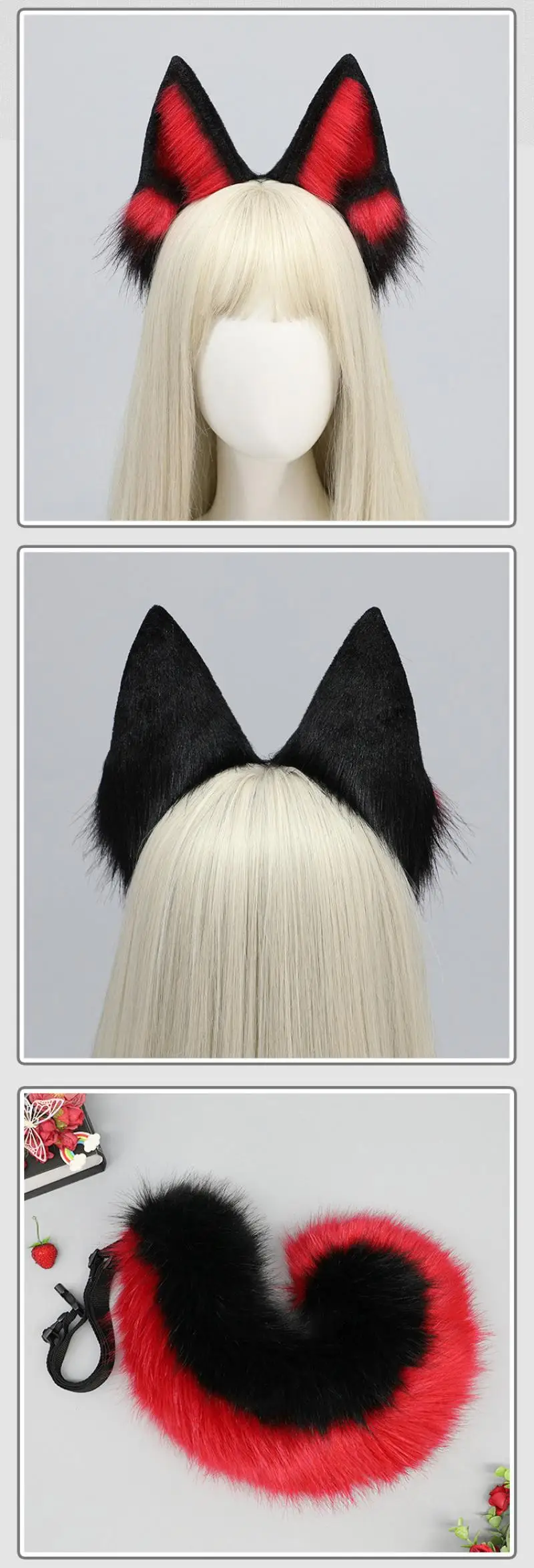 Halloween Tierohren und Schwanz Zubehör Cosplay Requisiten Anime Haarband Schwanz-Sets Festival Karneval Comic Con Charakter Cosplay Artikel – Detail 3