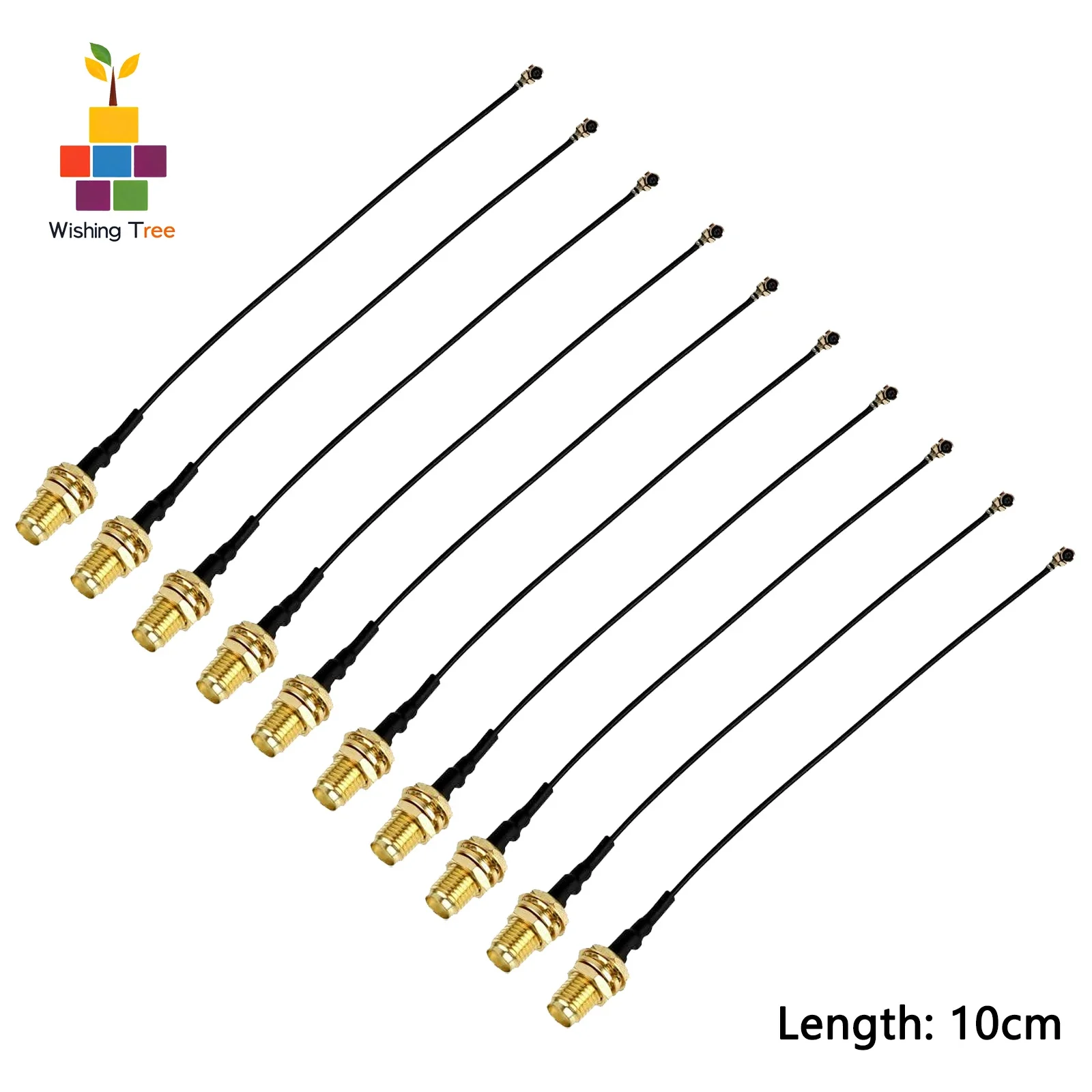 10PCS Female to Female Antenna Adapter Cable 10cm Black for 5G 4G 3G 2G LPWA GNSS WiFi LoRa Connectivity Solutions