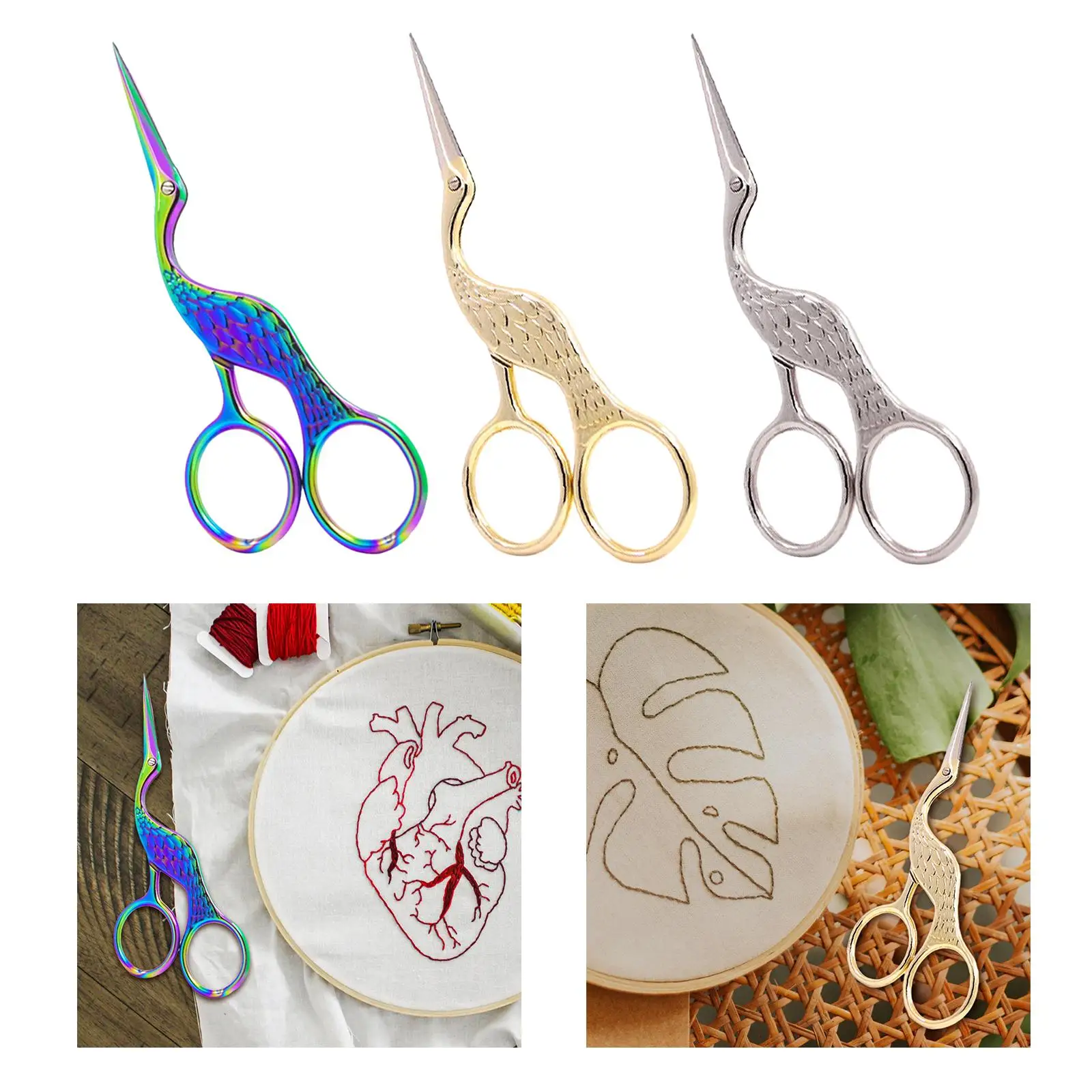 Stainless Steel Stork Scissors, Crane Design, Tailoring Scissors, Scissors, Dressmaker's Shears for Embroidery, Sewing