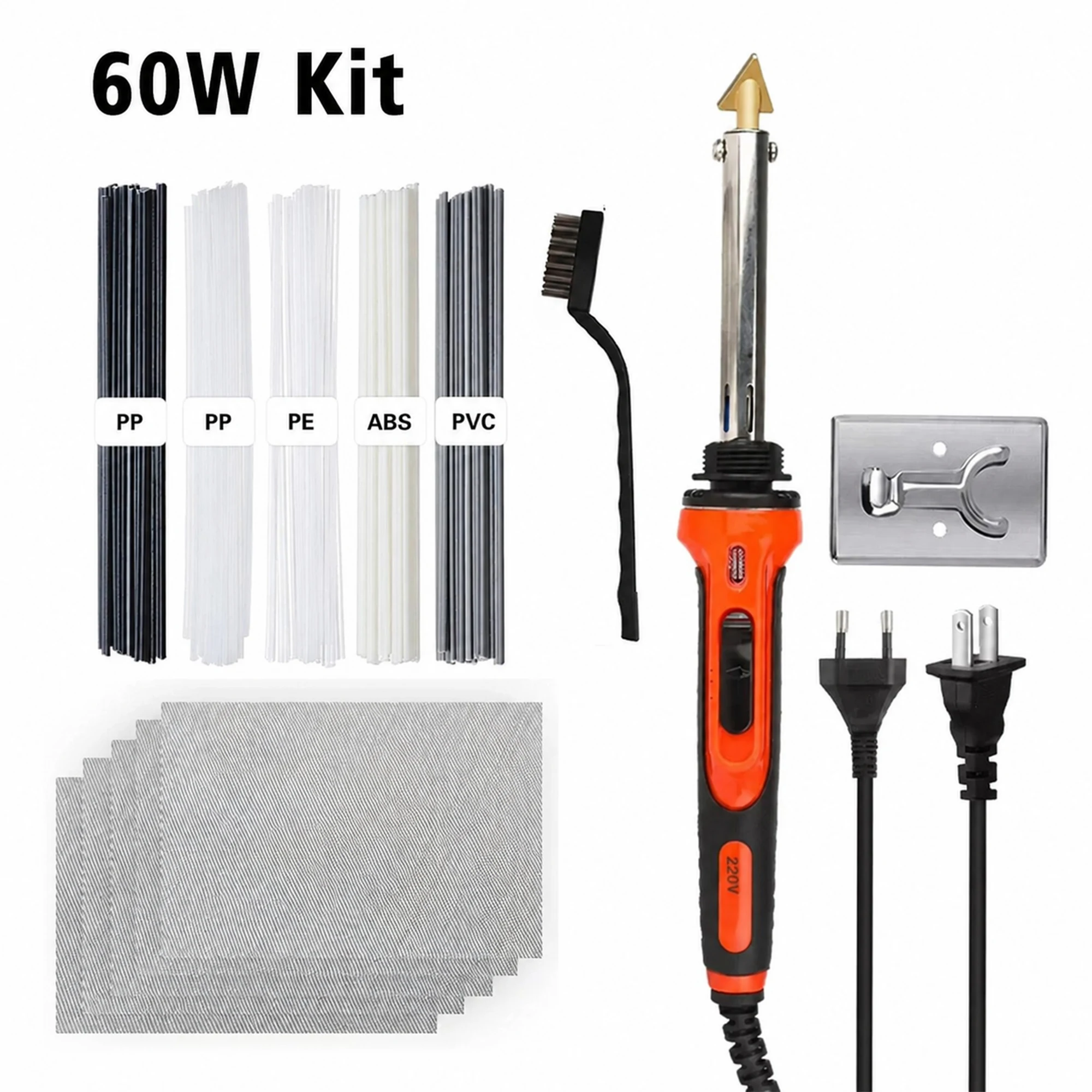 Ferro de Alisamento 220V/110V para Reparo de Para-choques Automotivos, Grampeador a Quente para Soldagem de Plástico, Máquina de Solda para Rachaduras em Couro, Calçados e Roupas