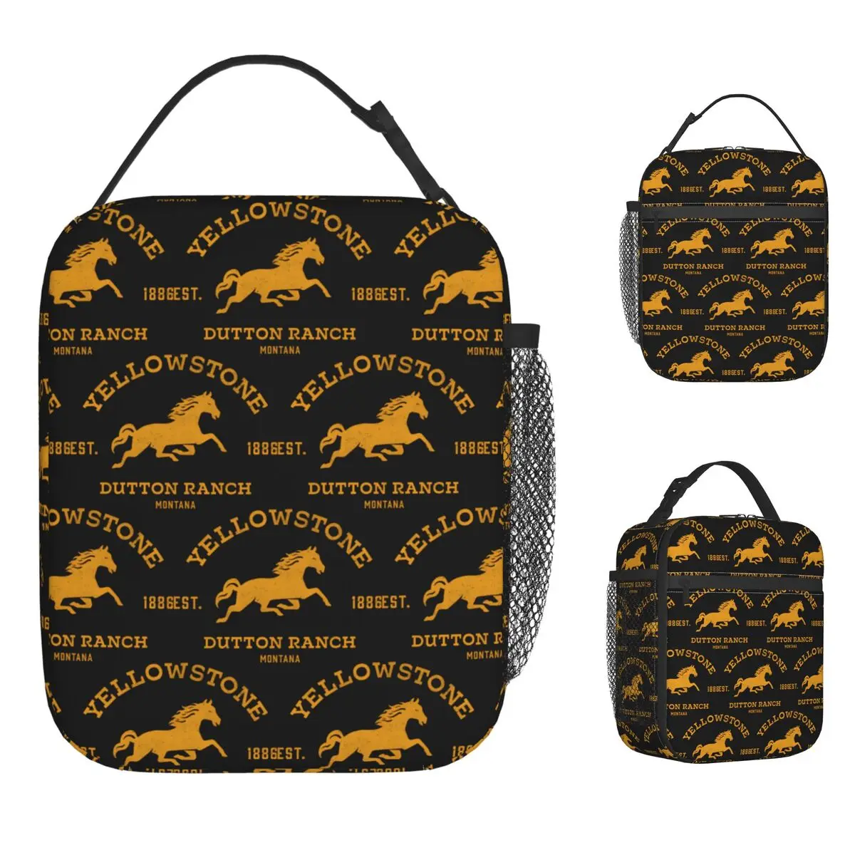 Yellowstone Dutton Ranch Montana Lunch Bag Retro Lunch Box Picnic Portable Insulated Tote Food Bags For Girls Oxford Cooler Bag
