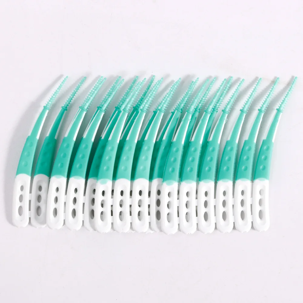 12Pcs/Box Silicone Interdental Brushes, Silicone Toothpicks With Thread Oral Cleaning Tools Tooth Brush