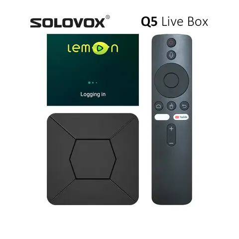 SOLOVOX Q5 Lemon Android 10 Smart TV Live Box Allwinner H313 Quad 4K WiFi Bluetooth Voice Control YouTube StalkerID Media Player