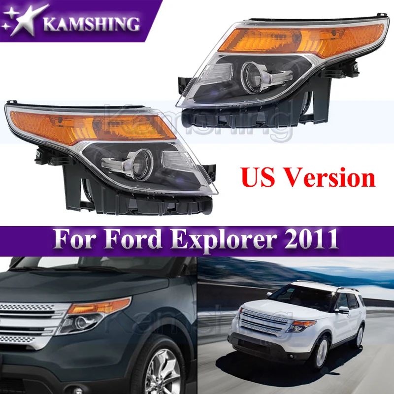 Kamshing 1pair US Version Front Bumper Headlight For Ford Explorer 2011 Head Light Headlamp Head Lamp BB5Z13008N