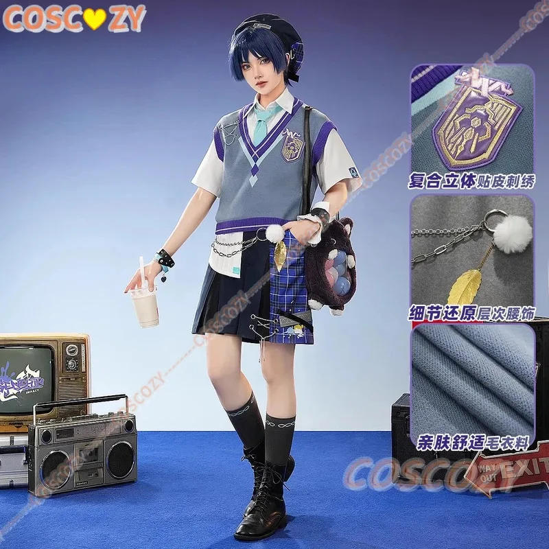

Kunikuzushi Wanderer Game Genshin Impact Cosplay Costume Wig Scaramouche Coffee Daily Outfit Fanart Comic-Con Cool Disguise Suit
