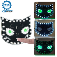 DIY Soldering Practice Kit Touch Control Black Cat LED Light Electronic Kits for STEM Education Soldering Learning Creative Gift