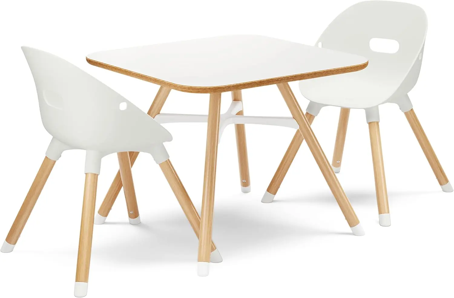 

The Play Kit, Kids Table and Chairs Set with Sustainably Sourced Wood Kids Table & Set of 2 Non-Toxic Bucket Seat Kids