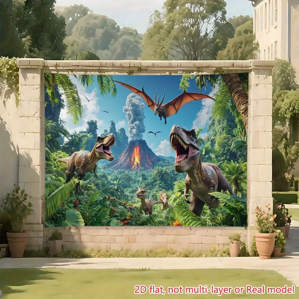 2D-Flugzeugmodell – Integriertes, hochauflösend bedrucktes Hintergrundbanner mit einem Motiv eines vulkanischen Dinosaurier-Dschungels – Detail 4