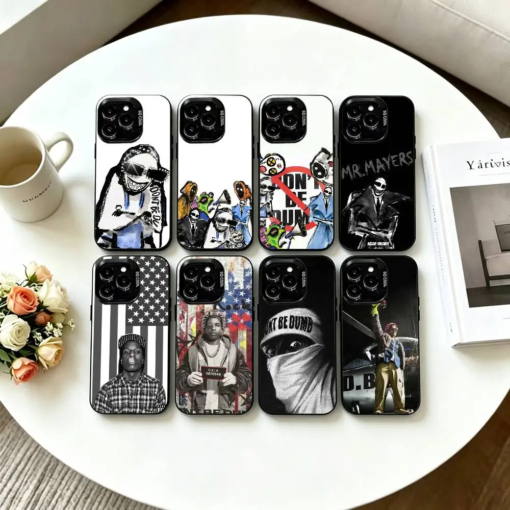

A-Asap Dont Be Dumb R-Rocky Phone Case For iPhone 17,16,15,14,13,12,11 Plus,Pro Max,XS,Colorful Silver Black Cover