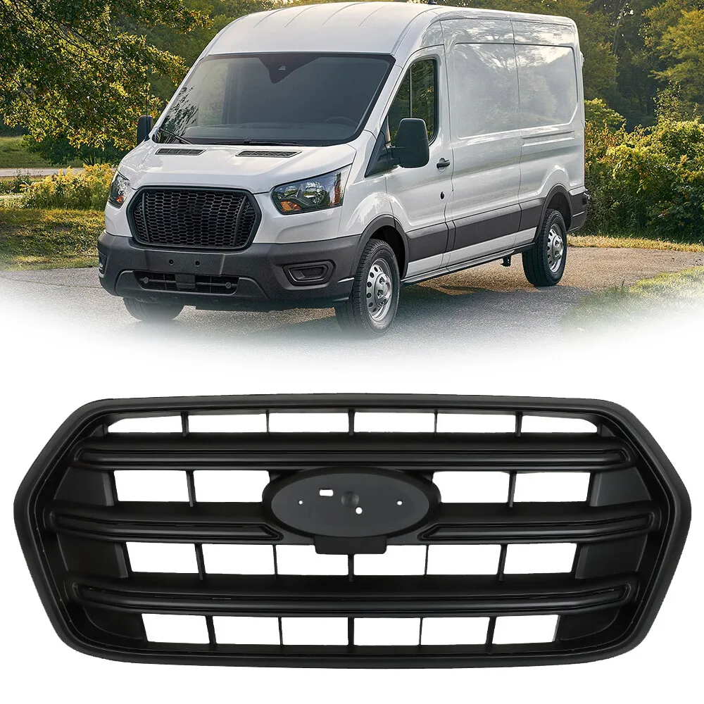 

Front Upper Grille Grill Matte Black For Ford Transit T150 T250 T350 2020-2022
