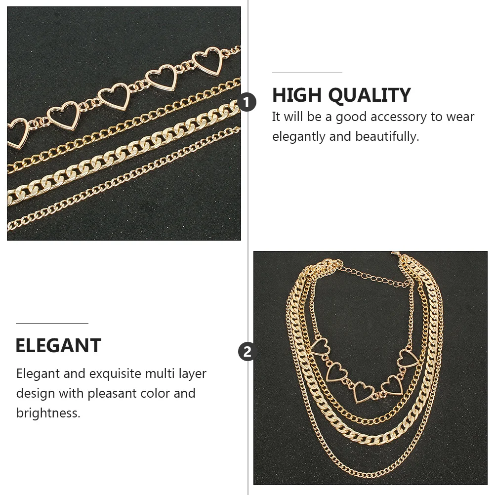 

1pc Thick Multi-Layer Neck Chain Punk Style Clavicle Jewelry For Women Elegant Necklace Creative Pendant Party Wedding Accessory
