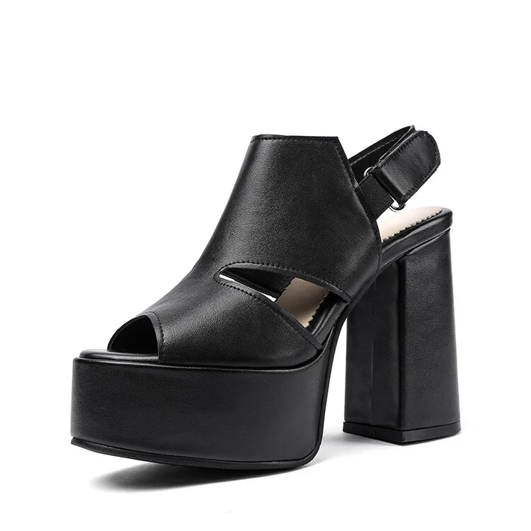 Oversize Large size Big Size Waterproof platform sandals thick heels high heels sandals women shoes woman summer ladies