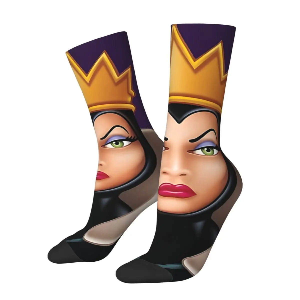 Hip Hop Retro Evil Queen Snow White Crazy Men\'s Socks Unisex Disney Harajuku Pattern Printed Funny Novelty Happy Crew Sock