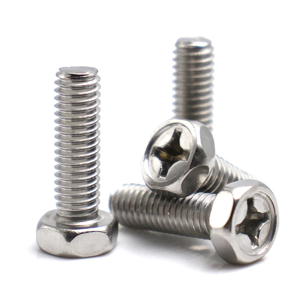 5-20pcs 304 Stainless Steel Cross Recessed External Hex Screws Phillips Slot Hexagon Head Bolts M1.6 M2 M2.5 M3 M4 M5 M6 M8