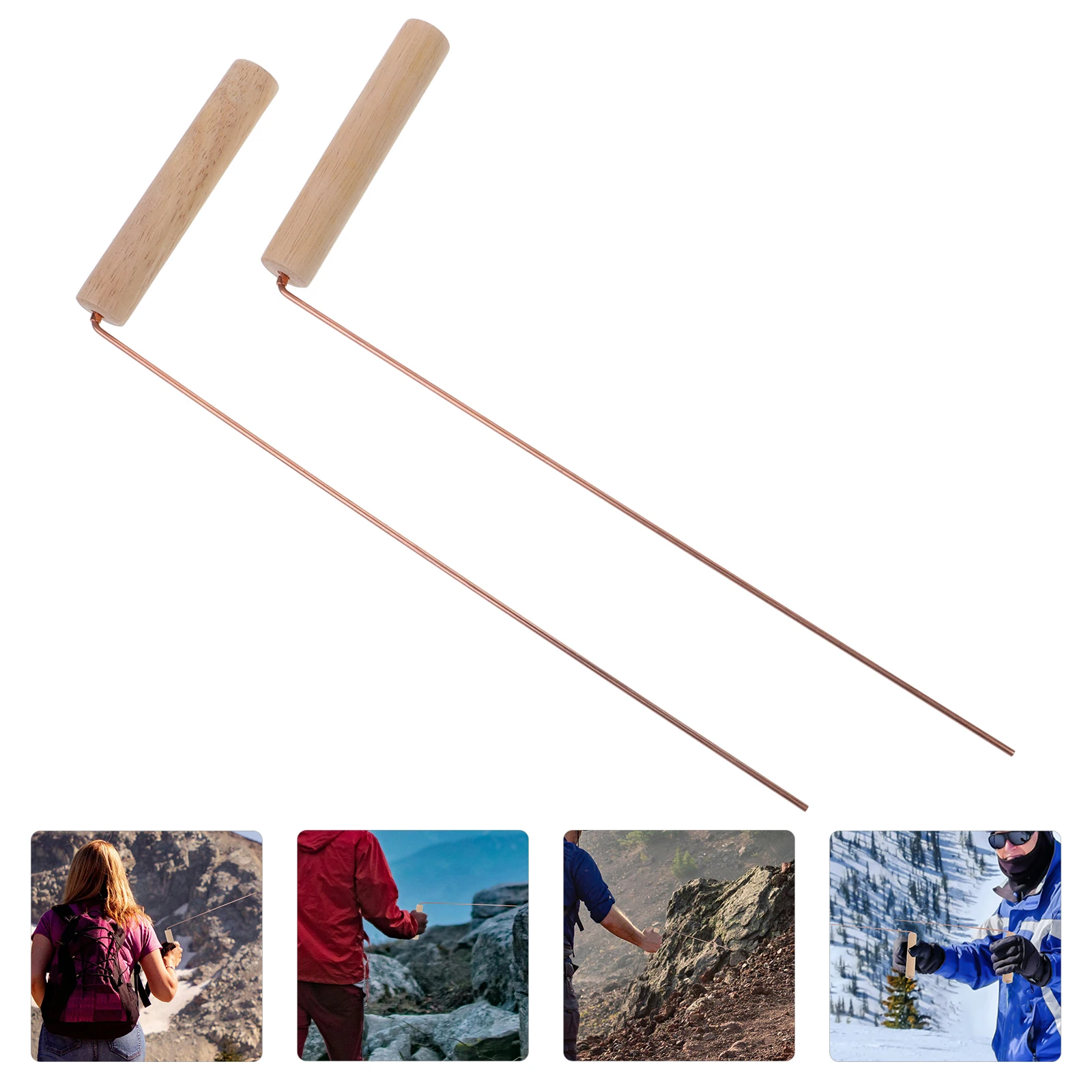 

2pcs Brass Prospecting Rods Sturdy Material Divining Tools Portable Dowsing Rods Long Length Outdoor Activities Hunting Gifts