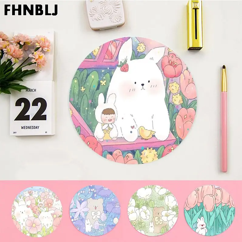 

The Secret Garden Of Animals 22x22cm Round Gaming Thickened Writing Pad Non-slip Cushion Mouse Pad Deskpad Home Decor